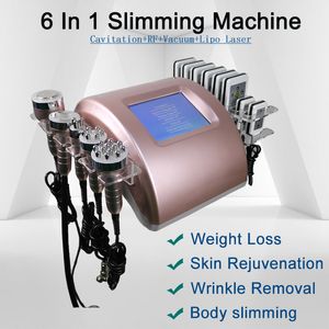6 в 1 Lipo Laser Diode Machine 40K Cavitation RF Massager Удаление жира живот