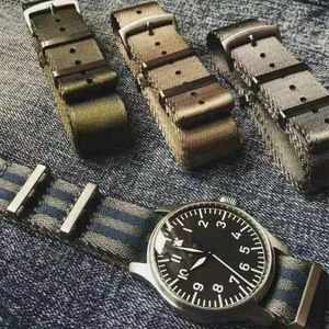 Militaire De L'OTAN achat en gros de Bandes de montre Herringbone Premium Quality Herringbone mm mm Bande de sécurité de la ceinture de sécurité Nylon NYLON NATO