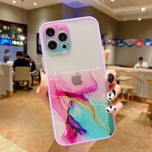 Mürekkep Mermer Telefon Kılıfları iPhone 12 11 Pro Max XS XR 7 8 Artı Cilt Duygu Lens Kamera Koruma Kapak