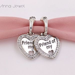 charms for jewelry making kit Hearts of Friendship pandora 925 silver beaded sister bracelets 2 women men bangle chain bead pendant necklace birthday gift 792147CZ