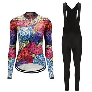 Set da corsa 2022 Quick-Dry Lycra Abbigliamento da ciclismo Autunno Abito da donna Moda Maglia da bici da strada Set Kit lungo Abbigliamento da bicicletta femminile MTB Uniforme