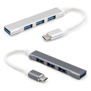 Uniwersalny metalowy piasty USB Typ C do 3X USB 2.0 + USB 3.0 4 Porty Splitter Adapter Hub do laptopa PC Komputer Telefon komórkowy Tablet