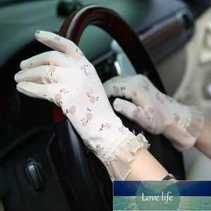 Nowe modne kwiaty damskie letnie rękawiczki do jazdy bez poślizgu Blok UV Touch Screen Rękawiczki oddychające bawełniane rękawiczki dla kobiet