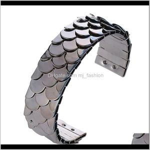 Bracelets JewelryOpening Bolleblelet para mulheres pulseira de aço inoxidável Argent Scales de peixe Baga