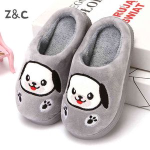 Kinder Hausschuhe Herbst Winter Baumwolle Jungen und Mädchen Baby Kleinkind Doggy Schuhe Pelz Rutschen für Kinder Stil Mode 211119