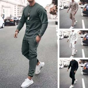Men's Long Sleeve T-shirt Sets Sports Trousers 3D Printed Custom Pants Casual Male Suits Fashion Oversized Tracksuits 220110