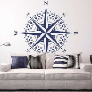 YOYOYU Art Poster Vinyl wall sticker muraux Nautical Compass Rose Removeable Wall decal Bedroom Livingroom Home Decoration ZX149 210705