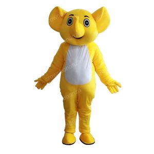 Halloween amarelo elefante mascote traje top qualidade cartoon personagem roupas adultos tamanho Natal carnaval festa de aniversário outdoor outfit