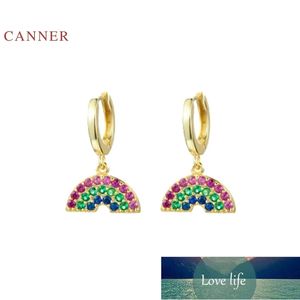 Canner Rainbow Diamonds oorbellen hoepels sterling zilver zirkoon oorbellen voor vrouwen sieraden Koreaanse Aretes de Mujer Factory Prijs Expert Design Quality Nieuwste