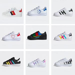 Us6c-3Y Eu22-35 Infant Size Sneakers Originals SUPERSTARS Bees CFC Childrens Kids Boy Girl Sneaker Toddler Baby Trainers Iconic Rubber Shell Toe Shoe