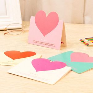 Gru￟karten 10pcs/Bag Love Heart Shape Card Hochzeitseinladungen Romantische Dankes Valentinstag Geschenk Wunsch
