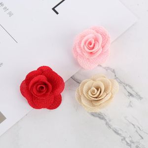 Decorative Flowers & Wreaths 10pcs/lot 4cm Camellia DIY Flower Without Clip For Girls Hair Accessories Hand Craft