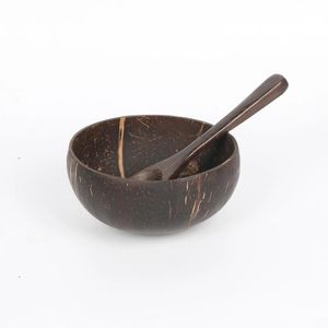 Wholesale smoothie bowl resale online - 12 cmnatural Tigela De Coco Protectionwooden Madeira Utensílios Mesa Colher Conjunto Smoothie Coconu Bowls