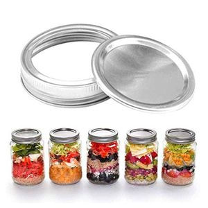 2021 Tinplate Mason Jar Lids Reusable 70 / 86mmの通常の広い口漏れ防止シール銀缶詰カバーキッチン用品