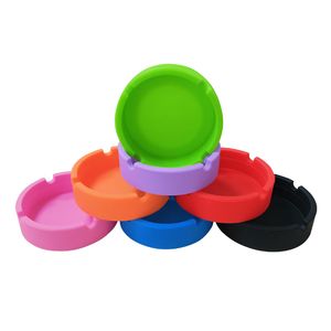 Colorful Eco-Friendly Premium Round Silicone Ashtray Portable Anti-scalding Cigarette Holder High Temperature Heat Resistant DH2987