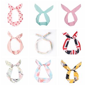 polka dot headband Rabbit ears grid head bands hair accessories girl trend French Korean style with Thick wire headbands 53style wmq930