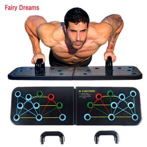 Multifunktionell 10 IN1 Push Up Board Body Building Utrustning Hem Fitness Bröst Muscle Exercise Training System Inomhus Sport X0524