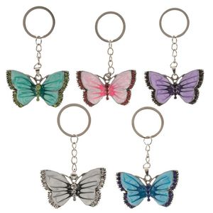 Keychains Lanyards Crystal Animal Farterfly Keychains Silver Fashion Vintage Rhinestone Key Chain Rings smycken Presentbil Charms Holder Keyrings FWZ5