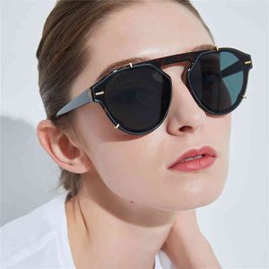 Women's Sunglasses 2021 fashion retro Korean round toad glasses large frame sunglasses