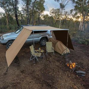 Tält och skyddsrum utdragbar fordon markis överland camping vattentätt taket tältskydd SUV lastbil löpare tillbehör grå