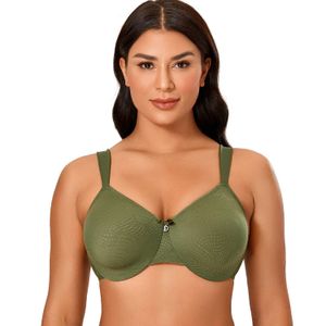 Kvinnors Sheer Minimizer Bra Plus Size Support Underwired Everyday Bras 210623