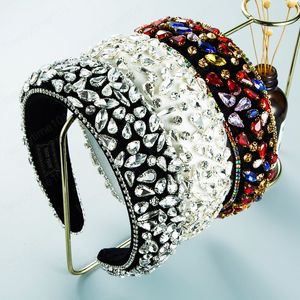 Luxo totalmente multi cor de cristal headband lindo diamante frisado esponja de cabelo casamento tiara coroas