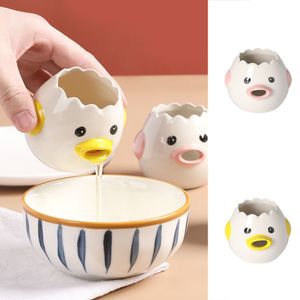 Cute Chicken Ceramic White Separator Creative Egg Yolk Protein Dividers Filter Baking Tools Kitchen Accessories TLY032