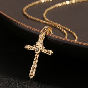 Anhänger Halsketten Religiöser Schmuck Palm Cross Net Red Temperament Halskette Damen Pullover Kette