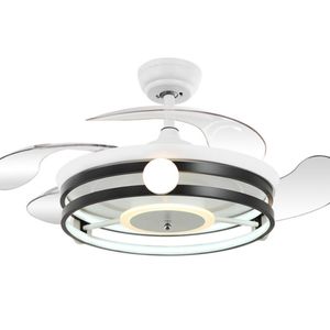 Modern Retractable Ceiling Fan Lamps With Led Light Dimming Lighting Remote Control 42 Inch 110V 220V