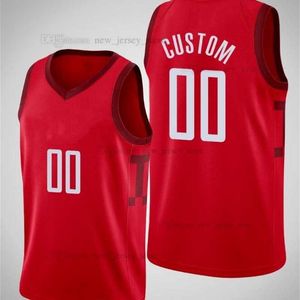 Tryckt anpassad DIY Design Basket Jerseys Anpassning Team Uniforms Skriv ut Personliga Brev Namn och Nummer Mens Kvinnor Kids Ungdom Houston0011