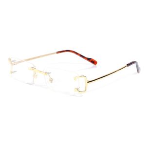 Herren Vintage Anti-Blaulicht-Brille, Metall-C-Logo-Rahmen, individuelle Korrektionsbrille, klare Gläser, modische Farbe, Sommer-Sonnenblende, Damen-Sonnenbrille