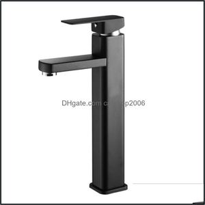 Bathroom Sink Faucets Faucets, Showers & As Home Garden Black Paint Square Basin Faucet Single Handle Washbasin Mixer Tap1 Drop Delivery 202