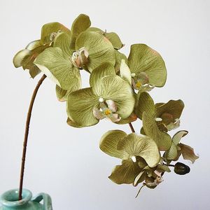 Flores decorativas grinaldas Único ramo 10 cabeça grande flor phalaenopsis de alta qualidade artificial, decoração de casa suprimentos