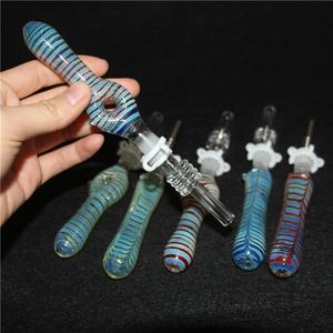 smoking Glass 10mm Nectar Kit Oil Straw Water Pipes Nector With Titanium Nail ash catcher for bong