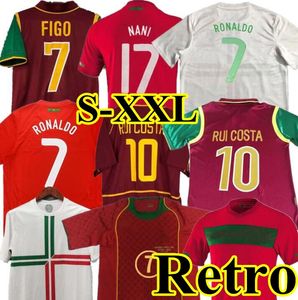 RONALDO 1998 1999 2010 2012 2002 2004 레트로 축구 유니폼 RUI COSTA FIGO NANI 클래식 축구 셔츠 포르투갈 빈티지 S-XXL