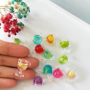 10pcs/Bag Wine Goblet Resin Charms Pendants Cute Fruit Drink Cup Charms Ornament Fit Earrings DIY Jewelry Accessory Craft