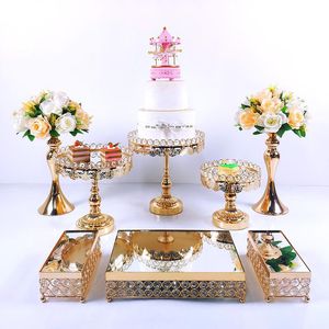Şenlikli malzemeler diğer parti kristal kek stand seti metal ayna kek süslemeleri tatlı kaide düğün ekran diğer diğer diğer