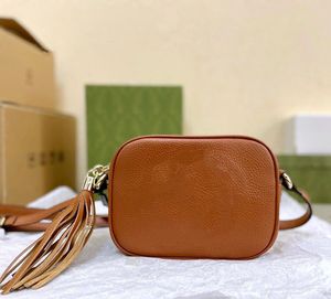 Designers de couro genuíno saco de câmera mulheres sacos de ombro zíper bolsa 20cm clássico senhora borla crossbody saco