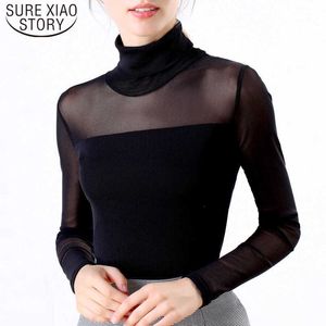 Mode Shirts Frauen Damen Tops Langarm Plus Größe Tops für Frauen Kleidung Solide Weiß Büro Dame Rollkragen 5907 50 210527