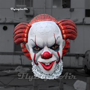 Outdoor Halloween Decorative Inflatable Evil Clown Head Balloon 3m/4m Height Scary Blow Up Smiling Witch For Club Carnival Night Decoration