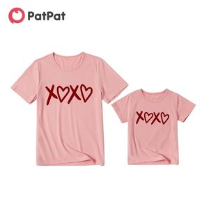 Arrival Valentine's Day Series Pink T-shirts for Mom and Me 210528