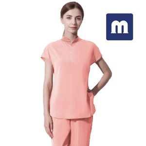 Medigo-017 Stil Kadın Scrubs Tops + Pantolon Erkekler Hastanesi Üniforma Cerrahisi Scrubs Gömlek Kısa Kollu Hemşirelik Üniforma Pet Gri'nin Anatomisi Doktor İş Giyim