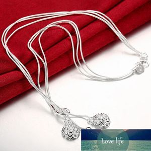 Heiße Mode 925 Sterling Silber Elegante Rose Blume Halskette Für Frauen Klassische Schmuck Schlangenkette Halskette Fabrikpreis Expertendesign Qualität Neueste