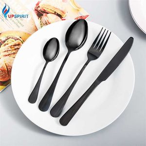 Upspirit Creative Dinnerware Set 16pcs Stainless Steel Cutlery Set Knife Fork Spoons Flatware Kit Tableware Set Dishwasher Safe 211012