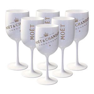 Akryl obrännbar champagnes vin glasögon 175ml plast vin koppar fest bröllop dekoration vit champagne glas Moet chantång vin-glasögon