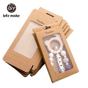 Let's Make Baby Gift/Merchandise/Packing Box 100pc Kraft Paper Wedding Wrapping Jewelry Supply Pendants Accessories Teether 211106