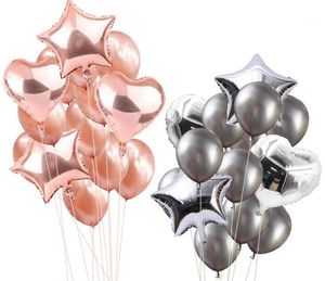Foil Heart Balloons Latex Balloon Set Wedding Party Decor For Birthday Decorations