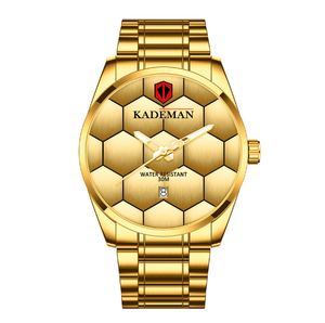 Kademan Brand Fashion Style High Definition Luminous Mens Watch Quartz Calendar Watches Leisure Простые 43 -мм мужские наручные часы
