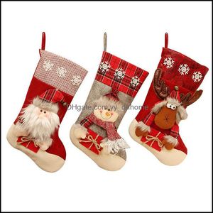 Christmas Decorations Festive & Party Supplies Home Garden Stocking Classic Santa Snowman Reindeer Xmas Character For Family Holiday Hanging