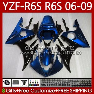 Moto Fairings dla Yamaha YZF-R6S YZF R6 S 600 CC YZF600 2006-2009 Body 96NO.194 YZFR6S 2006 2007 2008 2009 2009 Black Blue YZF-600 600 cm3 YZF R6S 06 07 08 09 OEM Bodywork Parter